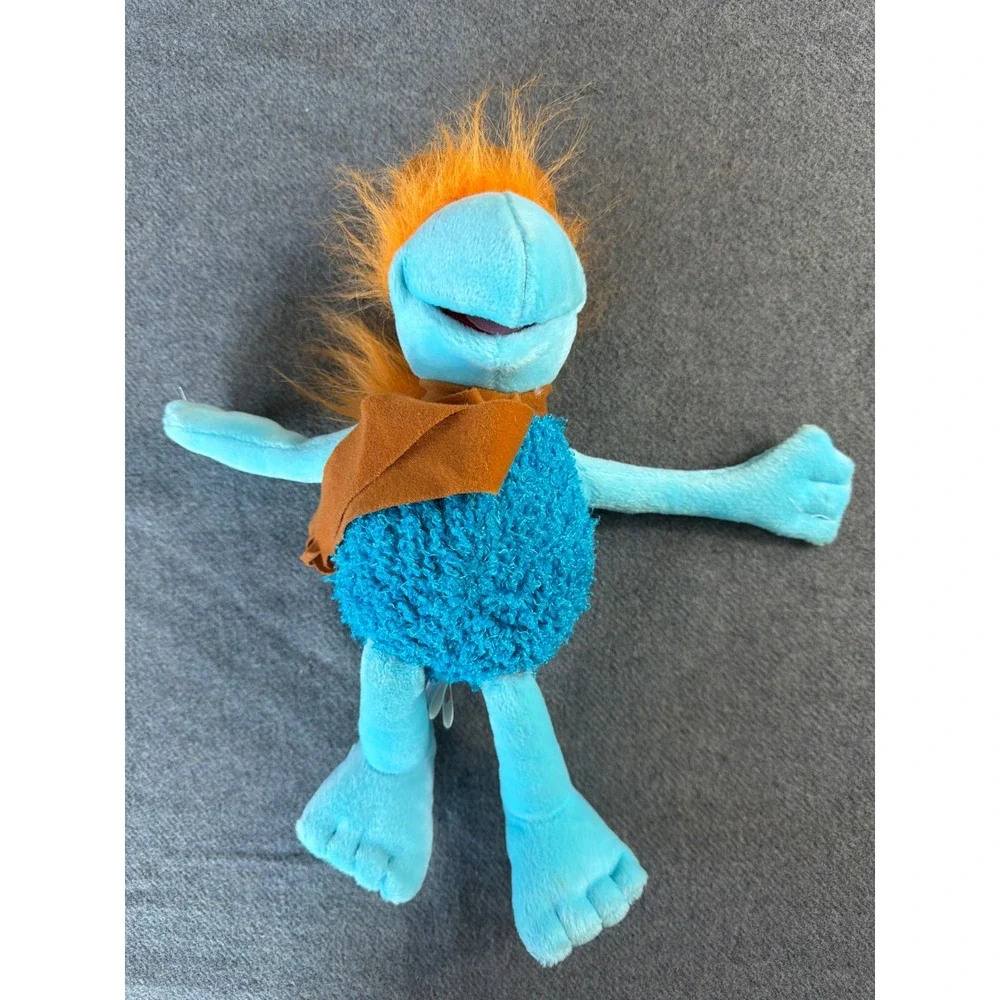 Jim Henson Fraggle Rock Boober Plush Toy Blue Orange Hat Scarf